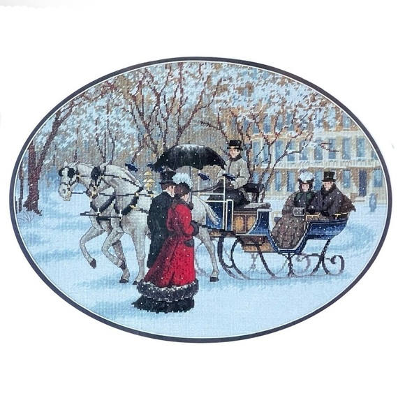 Dimensions Winter Impressions Counted Cross Stitch Kit Victorian Snow Horse New - Picture 1 of 4